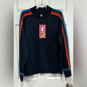 Cotopaxi Women's XL Libre Mock Sweater Carbon Black Grey Blue Merino Wool NWT